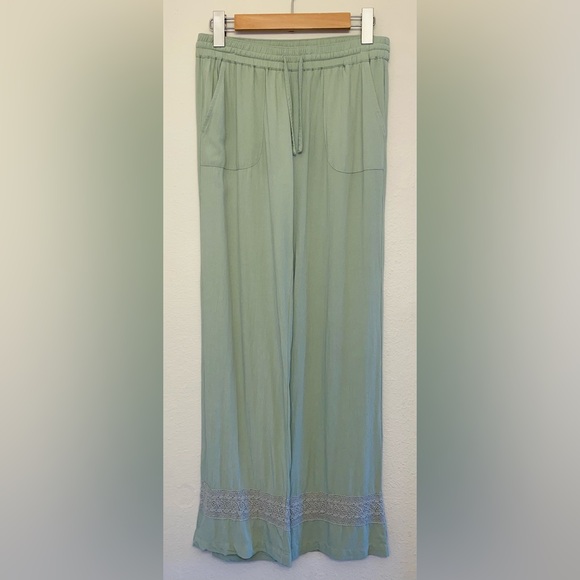 La Hearts Pants - LA Hearts Green Wide-Leg Pants